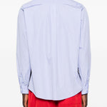Camicia a panelli con logo in blu e nero Martine rose - uomo 