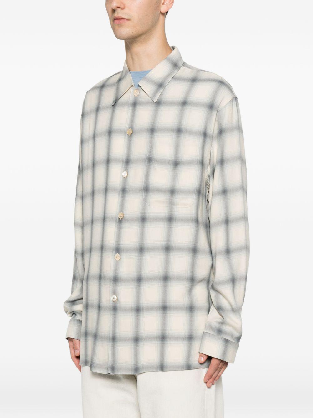 Camicia a quadri in beige e blu Our legacy - uomo 