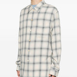 Camicia a quadri in beige e blu Our legacy - uomo 