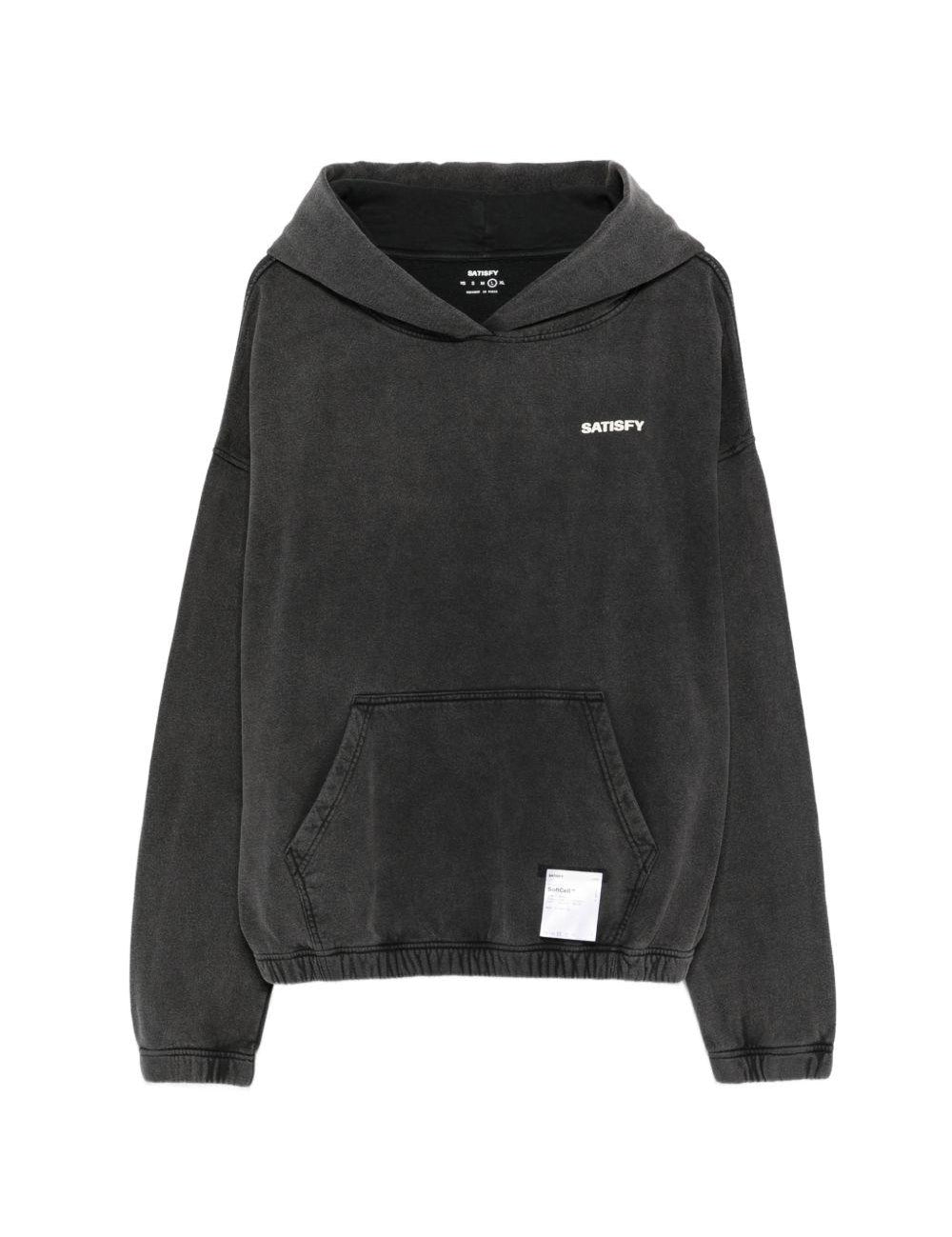 Felpa con cappuccio in nero Satisfy - unisex 