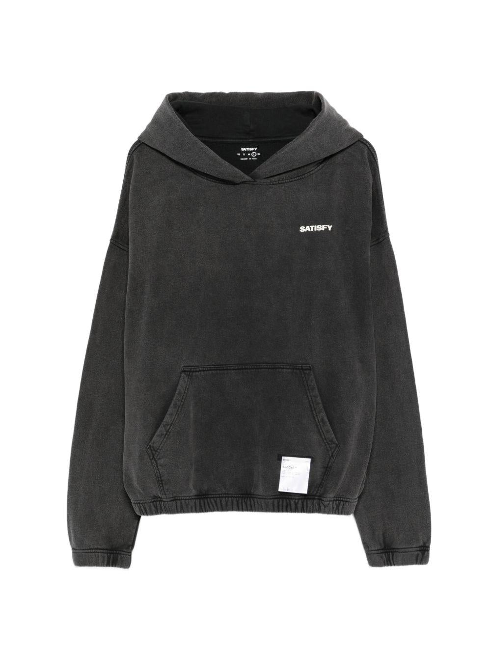 Felpa con cappuccio in nero Satisfy - unisex 