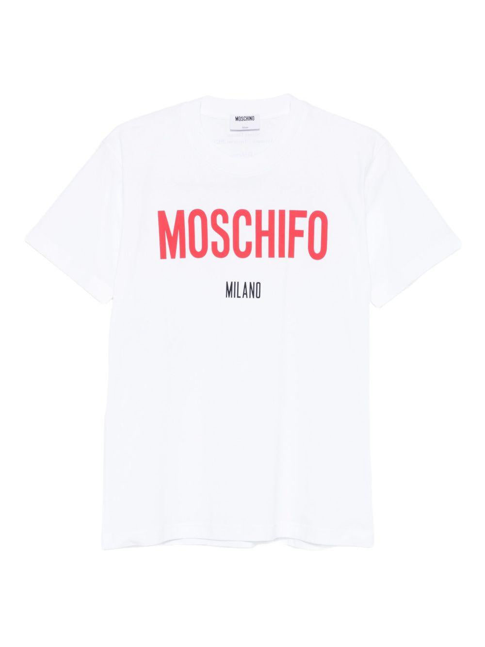 T-shirt con stampa moschifo in bainco Moschino - donna 