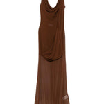 Abito con drappeggio in marrone Giuseppe Di Morabito - donna 
