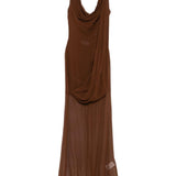 Abito con drappeggio in marrone Giuseppe Di Morabito - donna 