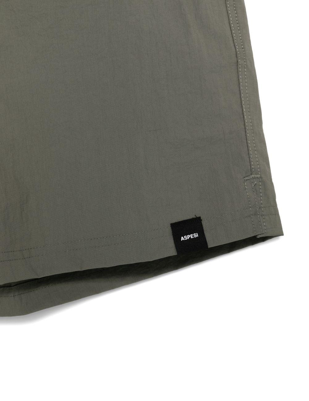 Costume da bagno con coulisse in vita e patch con logo in grigio Aspesi - uomo 