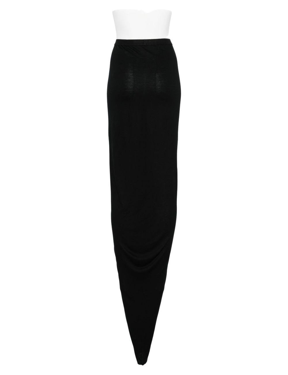 Gonna midi con ruches in nero Rick Owens Lilies -  donna 
