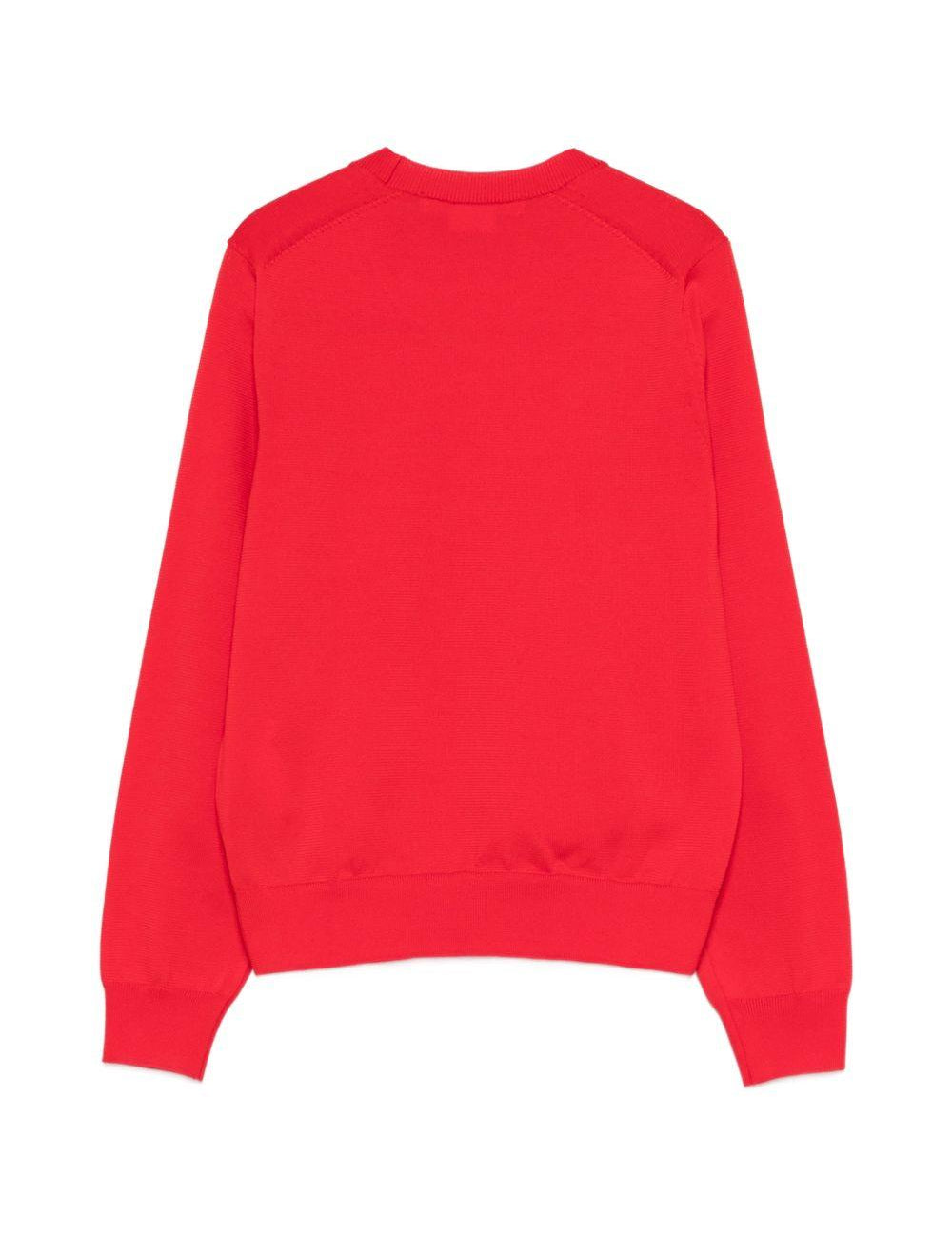 Maglione girocollo a coste in rosso Comme des garcons comme des garcons - donna 