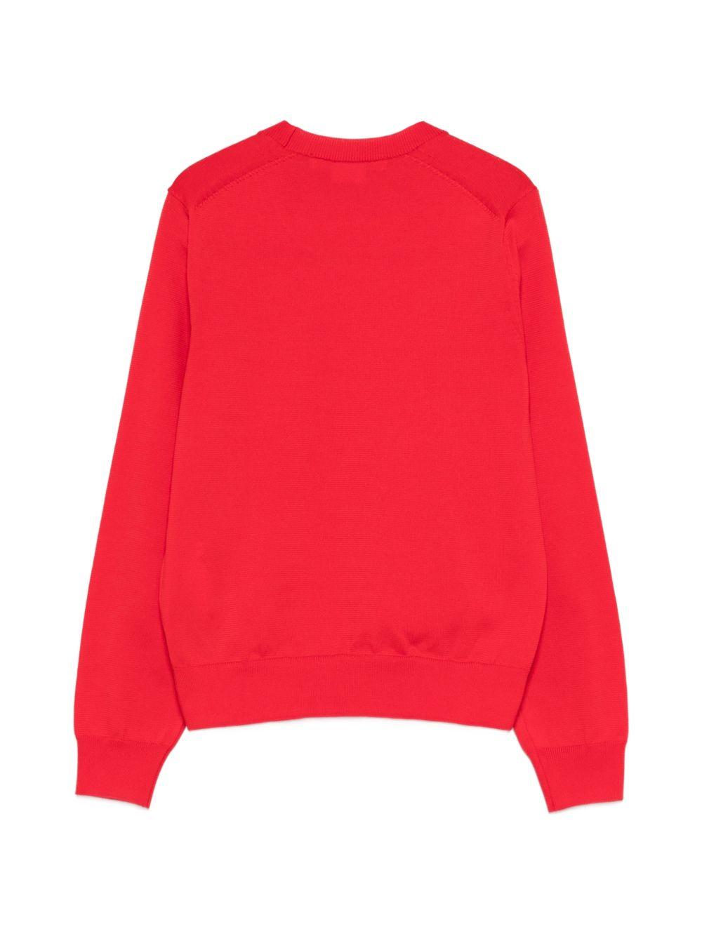 Maglione girocollo a coste in rosso Comme des garcons comme des garcons - donna 