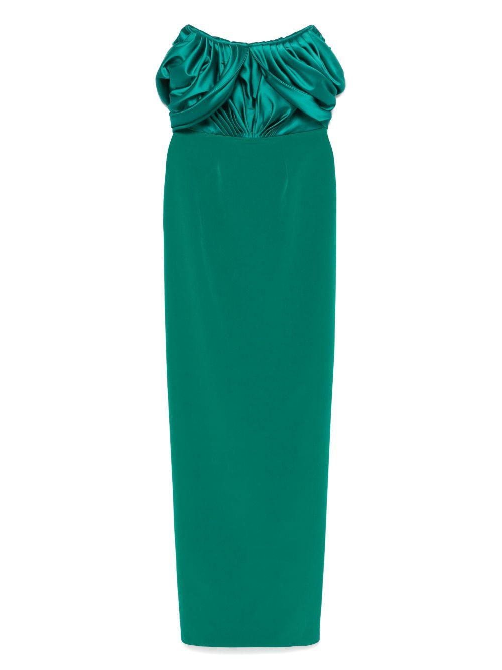 Abito lungo Latifa in verde smeraldo Rhea Costa - donna 