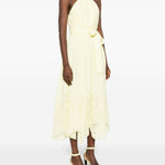 Abito midi con scollo all-americana in giallo Elie saab - donna 