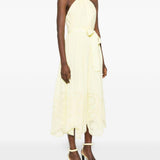 Abito midi con scollo all-americana in giallo Elie saab - donna 