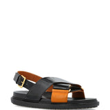 Sandali fb criscross in nero e marrone Marni - donna 
