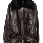 Giacca con colletto in pelliccia in marrone Khaite - donna 