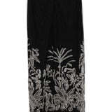 Gonna midi con ricamo a fiori in nero Costarellos - donna 