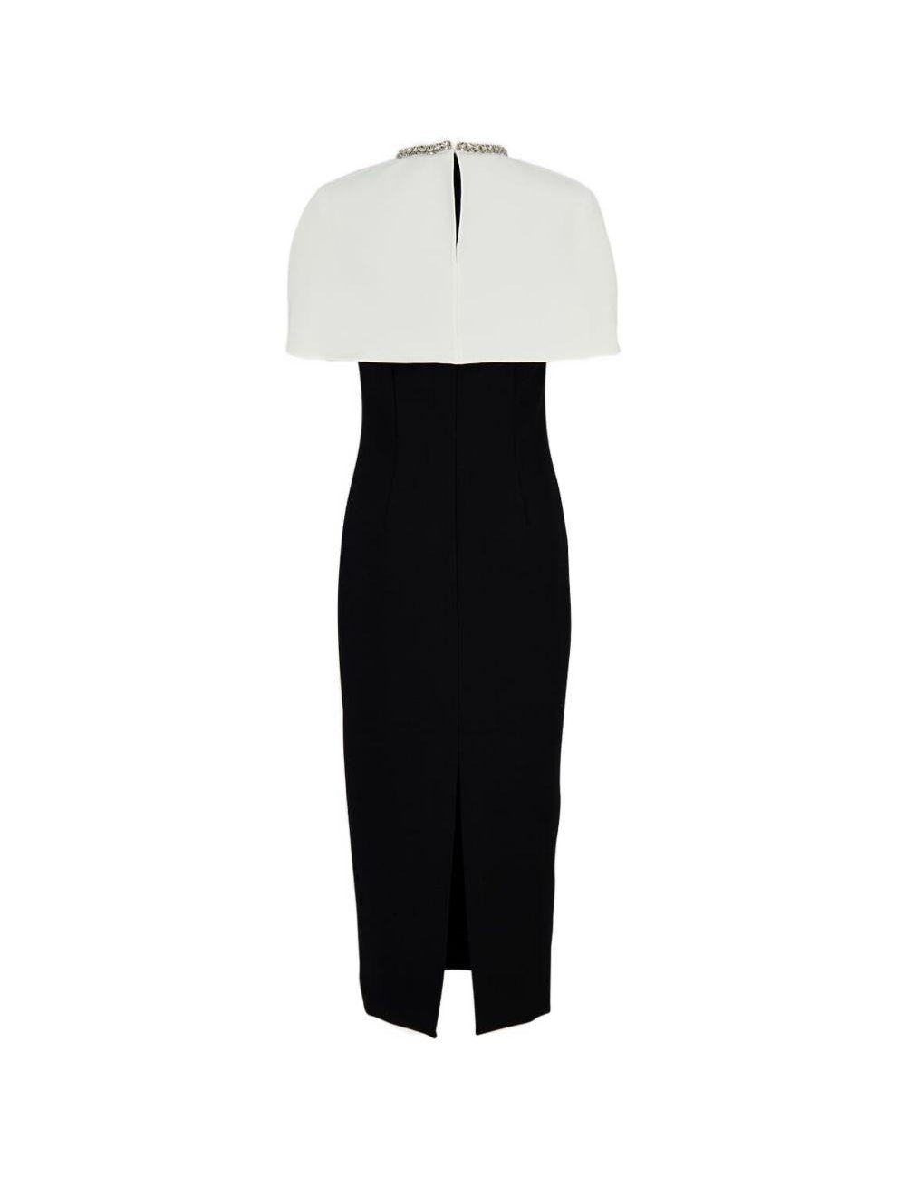 Abito midi con decorazione in nero e bianco - donna 