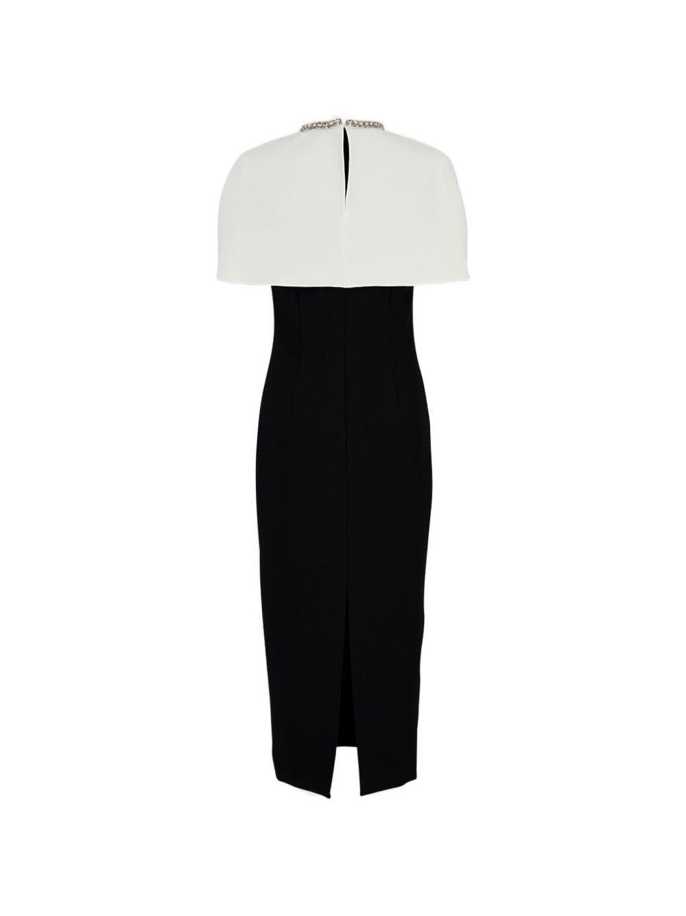 Abito midi con decorazione in nero e bianco - donna 