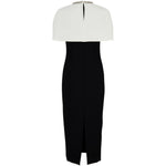 Abito midi con decorazione in nero e bianco - donna 