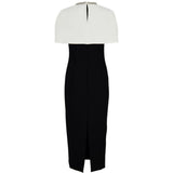 Abito midi con decorazione in nero e bianco - donna 