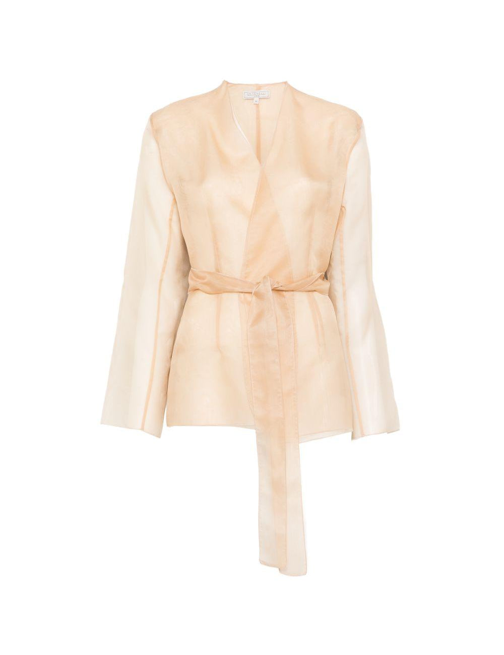 Giacca con scollo a v e cintura in beige Antonelli - donna 