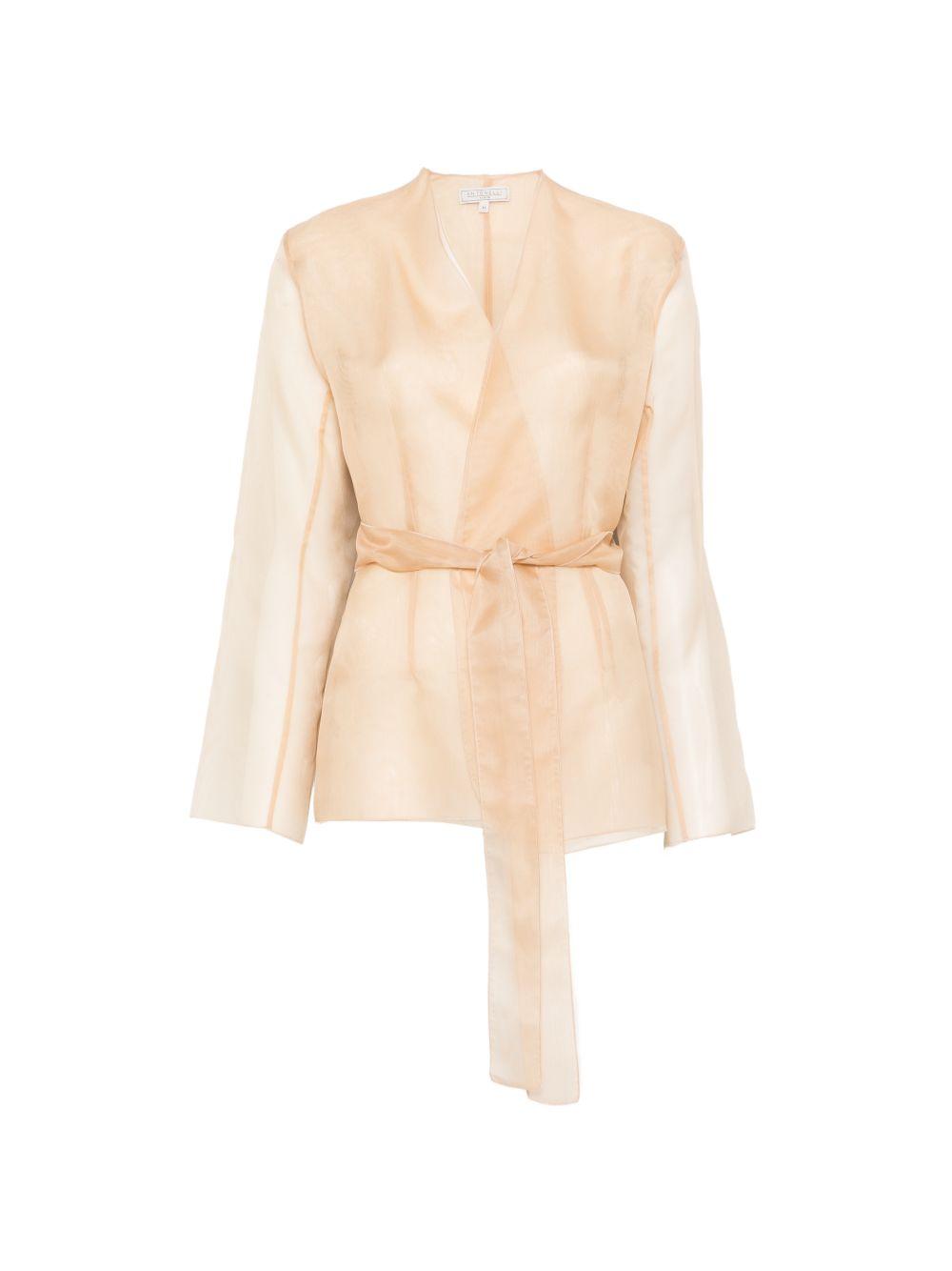 Giacca con scollo a v e cintura in beige Antonelli - donna 