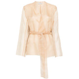 Giacca con scollo a v e cintura in beige Antonelli - donna 