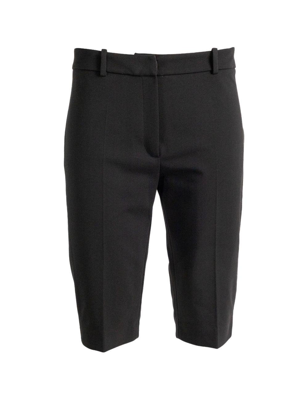 Pantaloni corti con pince in nero 