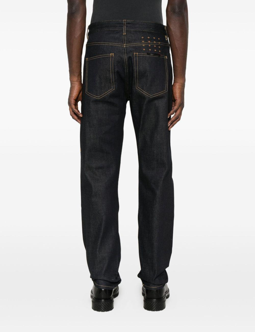Jeans con cuciture a contrasto in blu Ksubi - uomo 