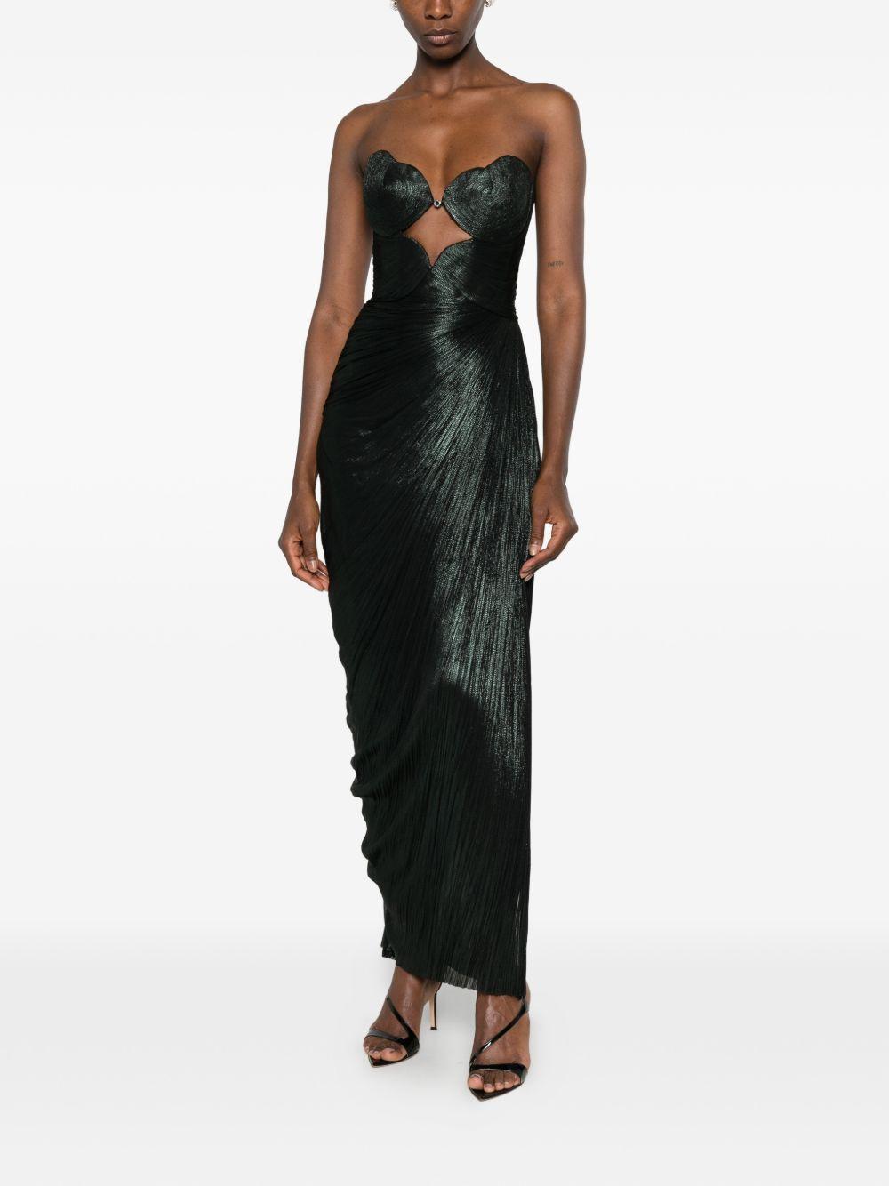 Abito maxi plisse amisha in verde scuro Maria lucia hohan - donna 