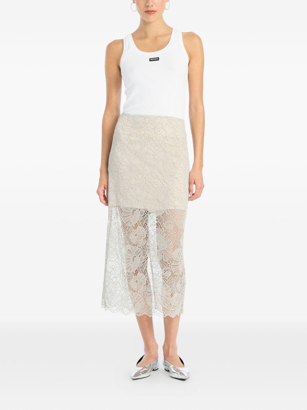 Gonna midi in pizzo in grigio Rotate - donna 