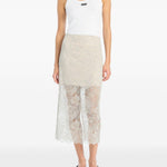 Gonna midi in pizzo in grigio Rotate - donna 