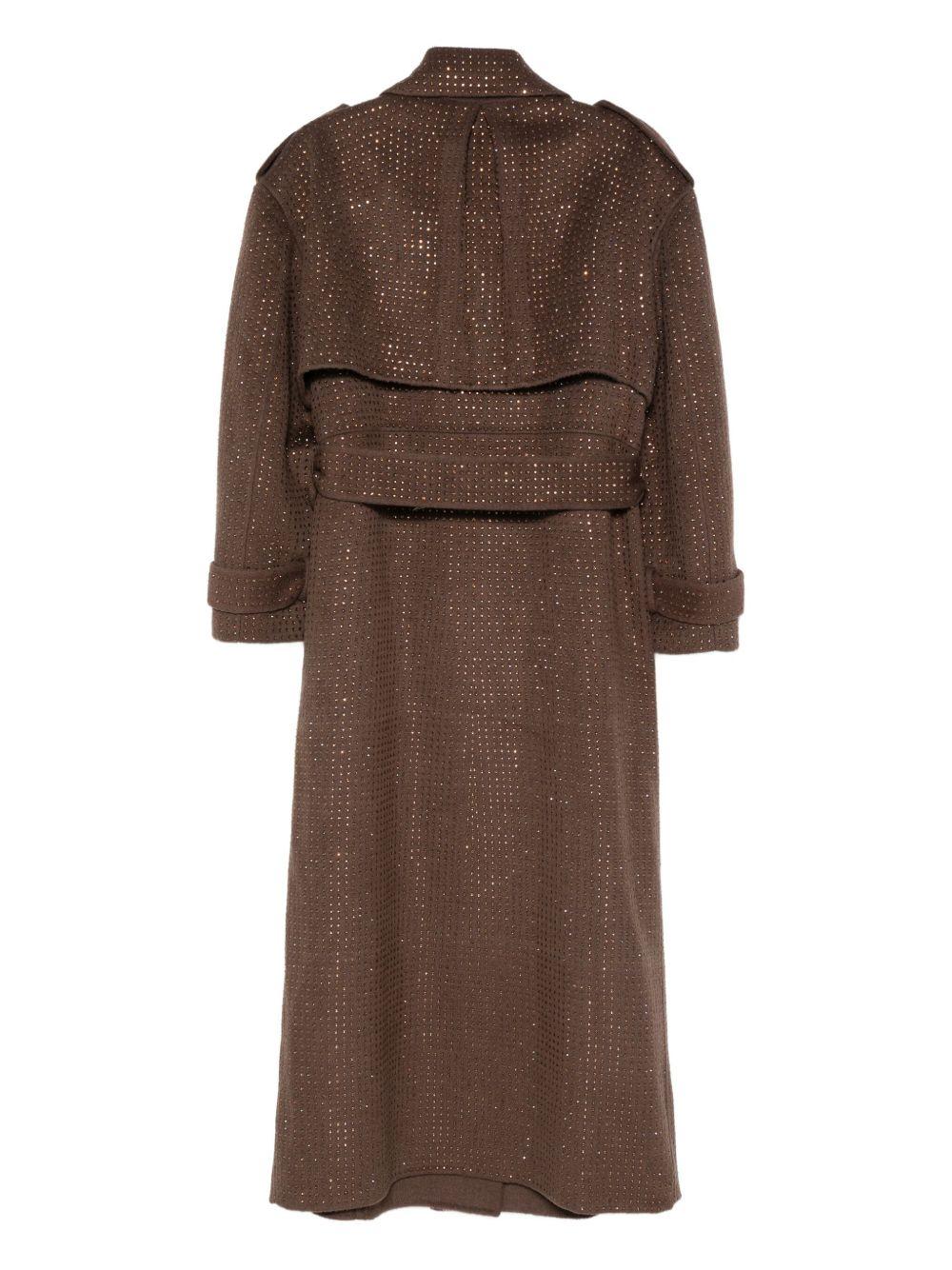 Trench doppiopetto con decorazione in marrone Giuseppe Di Morabito - donna 