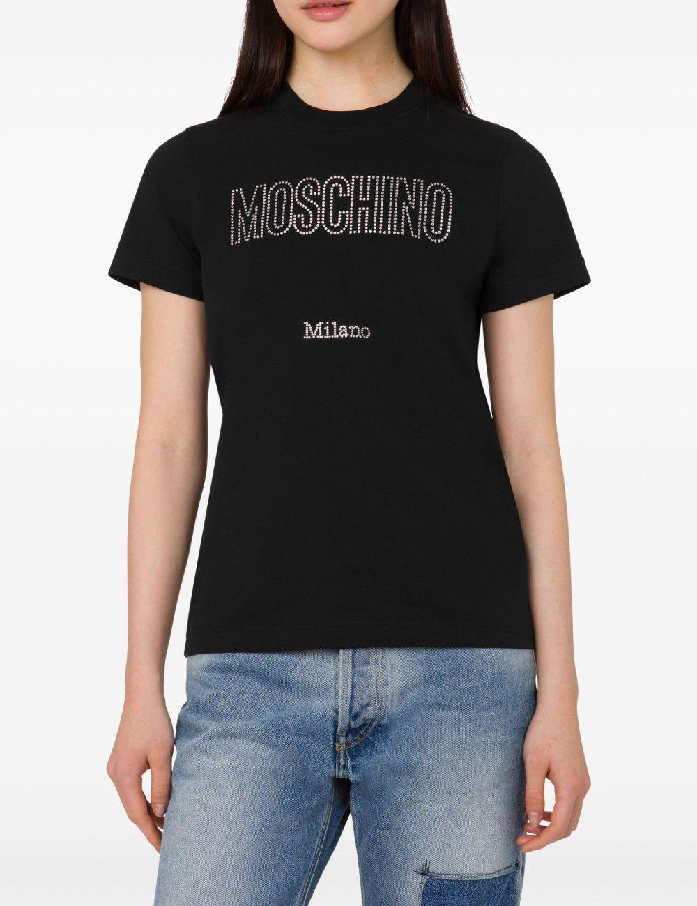 T-shirt con decorazione in nero Moschino - donna 