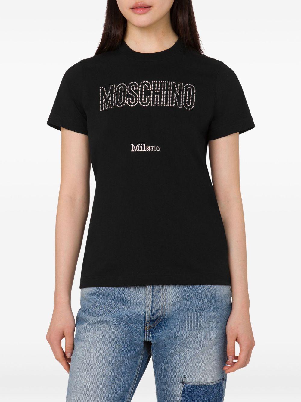 T-shirt con decorazione in nero Moschino - donna 
