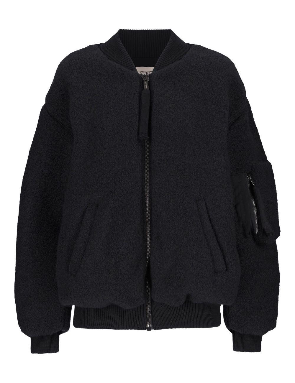 Bomber bouclé in nero Laneus - donna 
