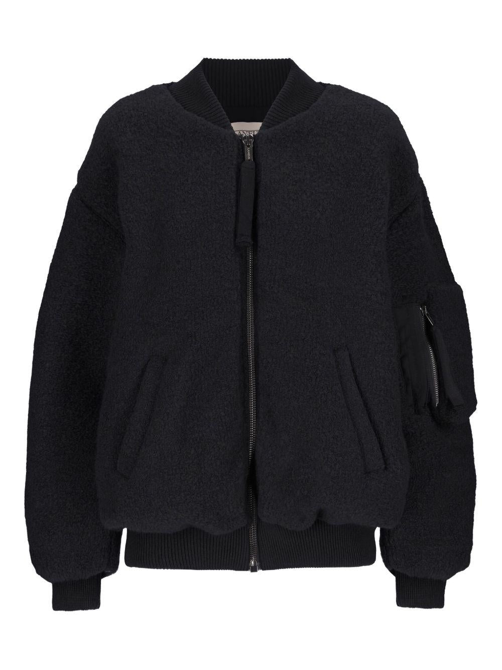 Bomber bouclé in nero Laneus - donna 