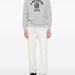 Felpa con stampa logo in grigio A bathing ape - uomo 
