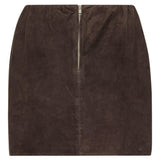 Minigonna in pelle scamosciata in marrone Rotate - donna 