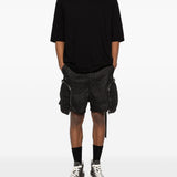Shorts bauhaus con bordi sfilacciati in nero Rick owens drkshdw - uomo 