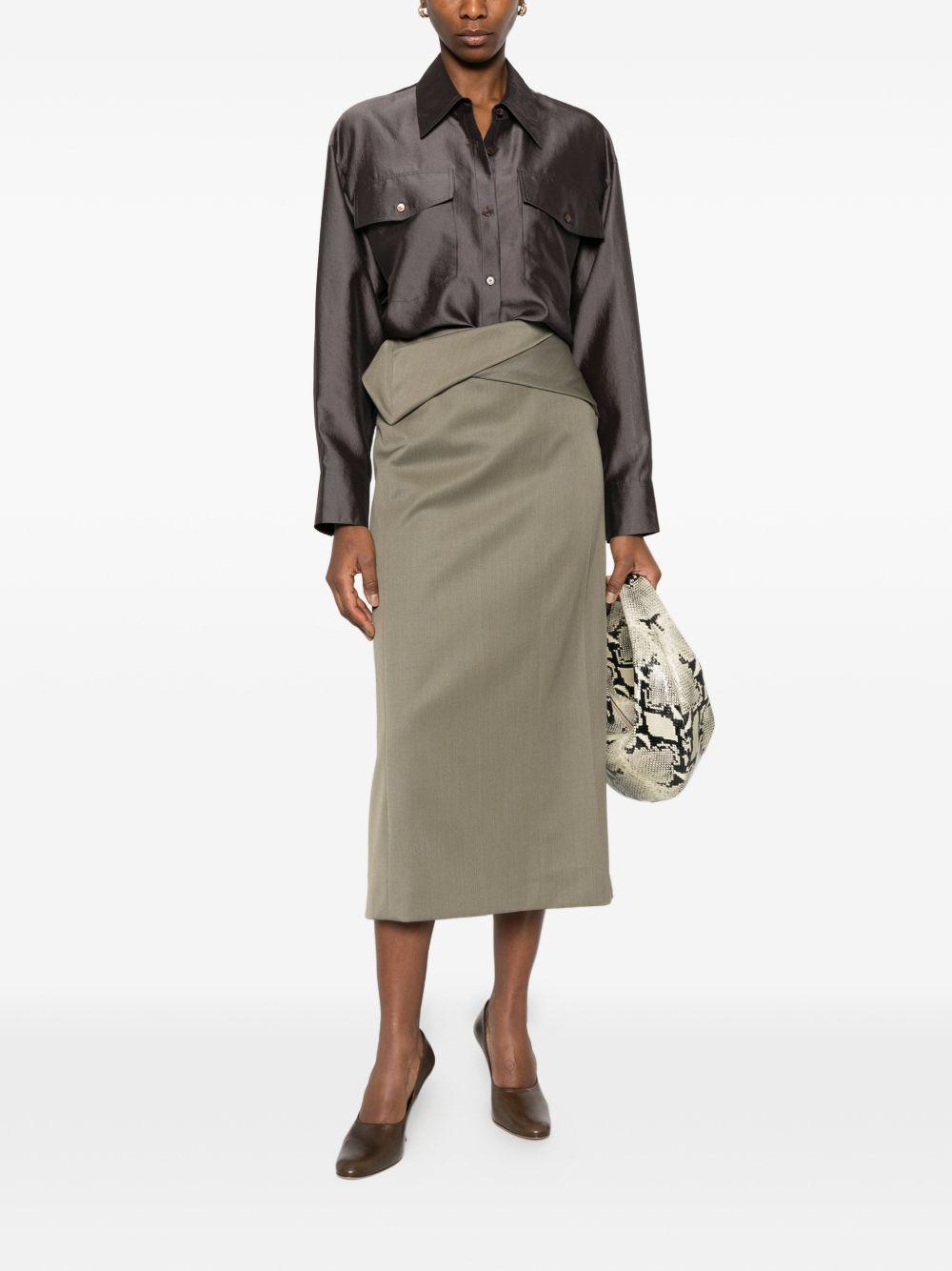 Camicia con design satinato in marrone R2w - donna 