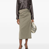 Camicia con design satinato in marrone R2w - donna 