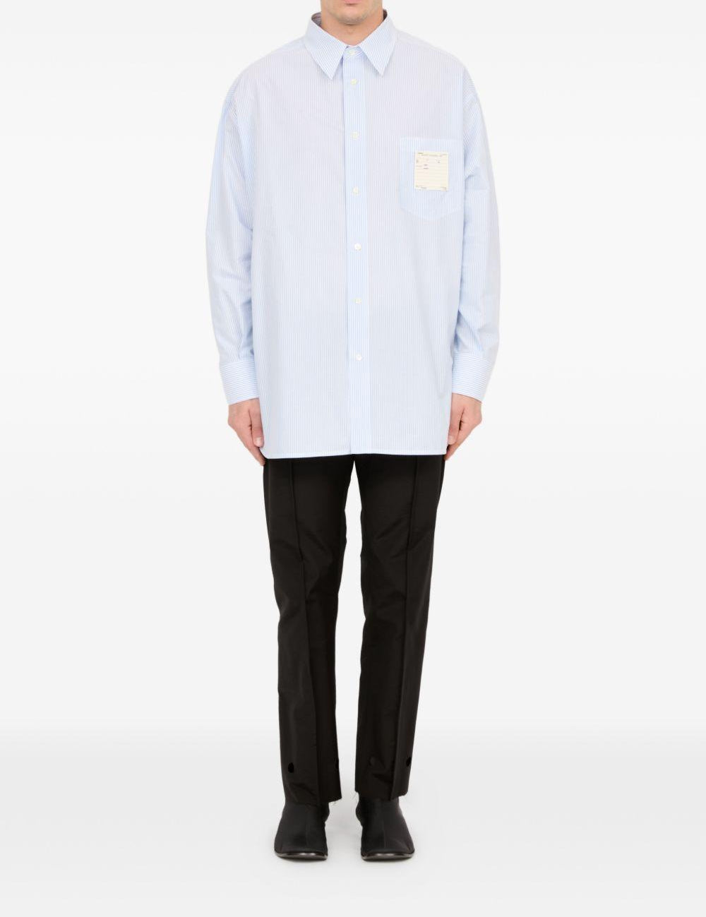 Camicia a righe in celeste Mm6 maison margiela - uomo 
