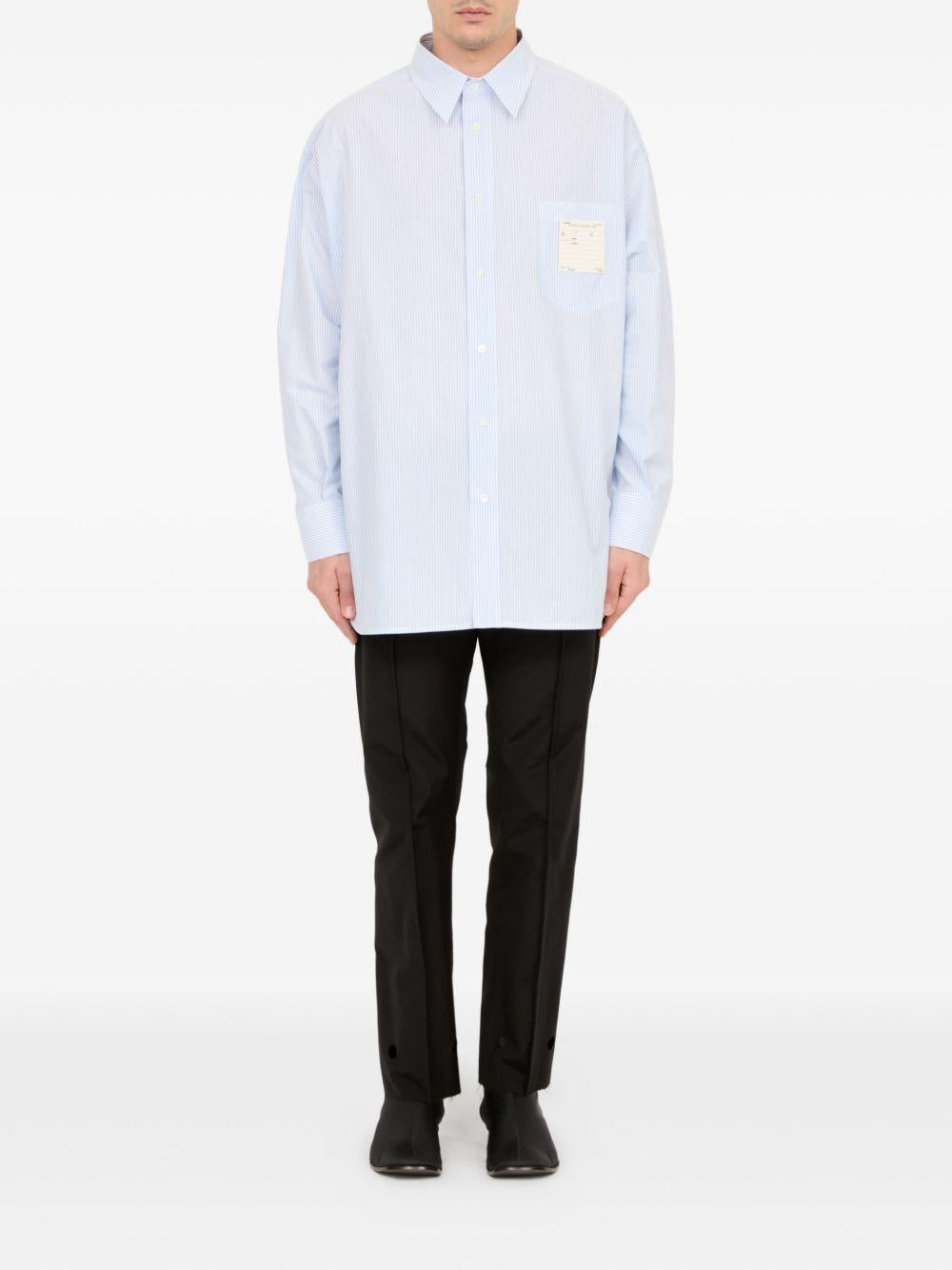 Camicia a righe in celeste Mm6 maison margiela - uomo 