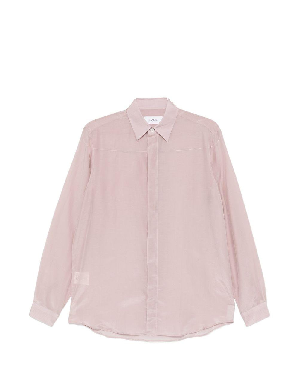 Camicia a maniche lunghe con abbottonatura nascosta in rosa Lardini - uomo 
