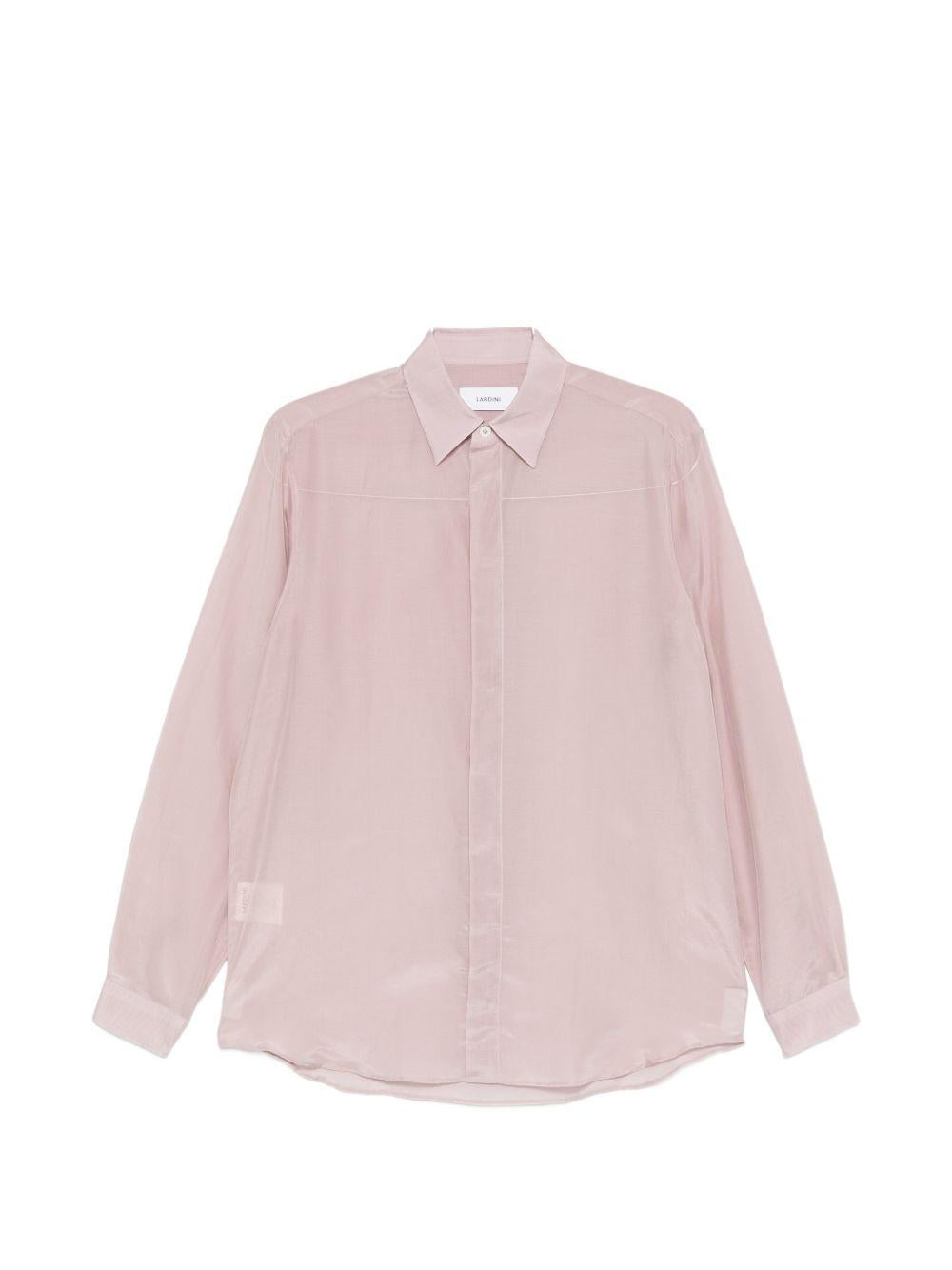 Camicia a maniche lunghe con abbottonatura nascosta in rosa Lardini - uomo 