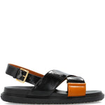 Sandali fb criscross in nero e marrone Marni - donna 