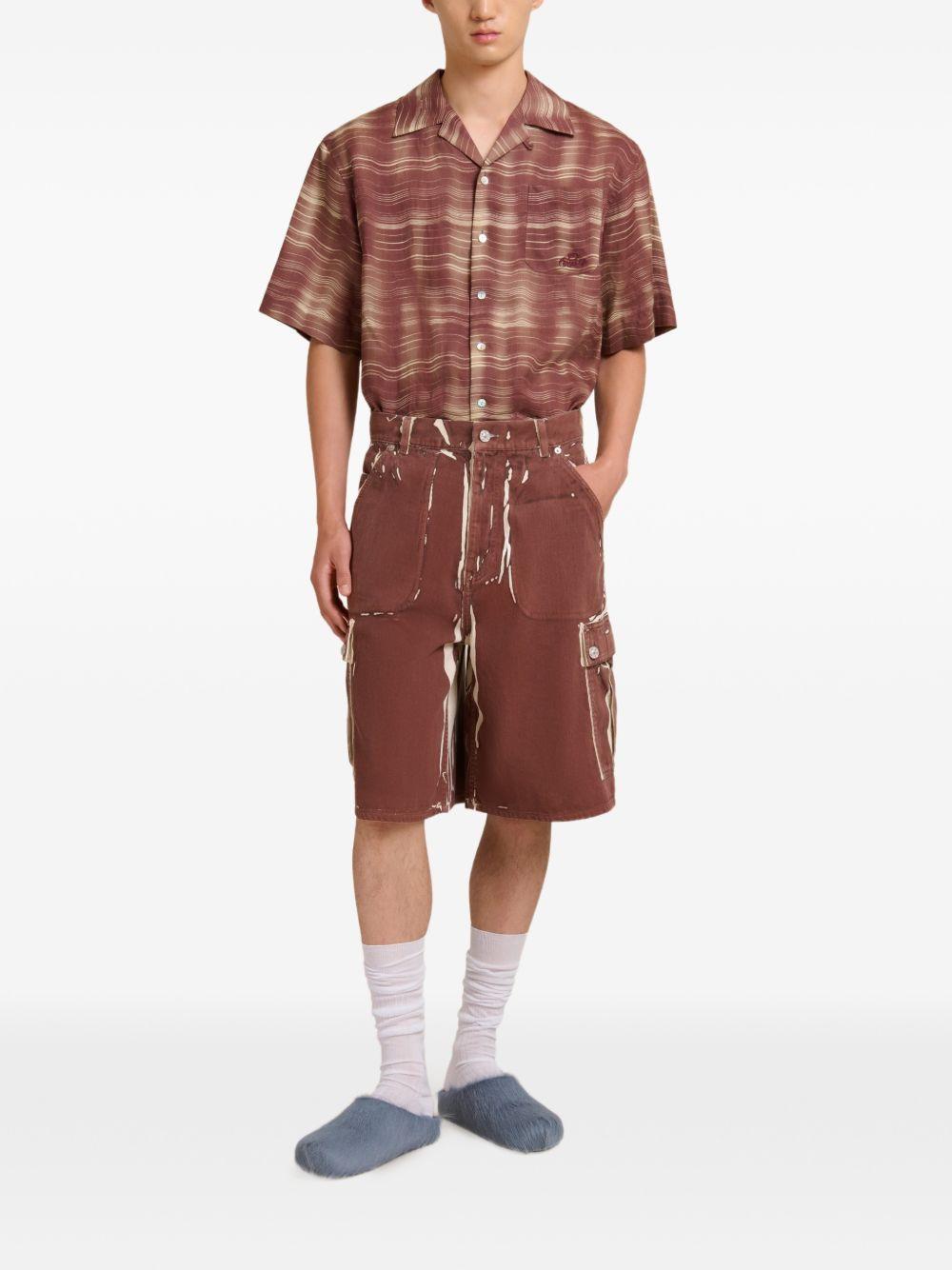 Shorts con stampa in marrone Marni - uomo 