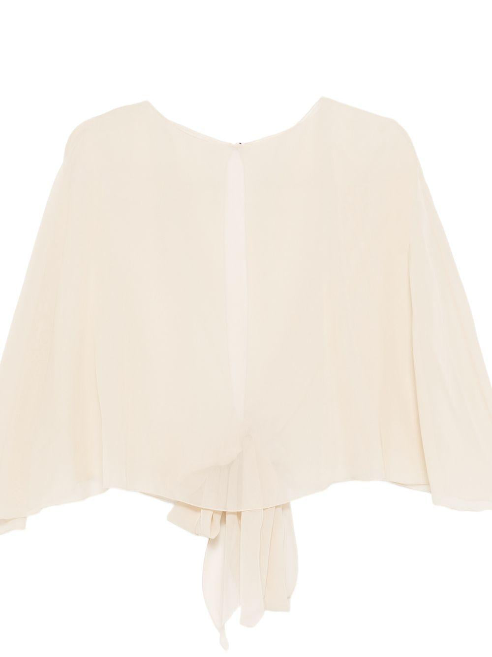 Top christian con nodo a cravatta in beige Antonelli - donna 