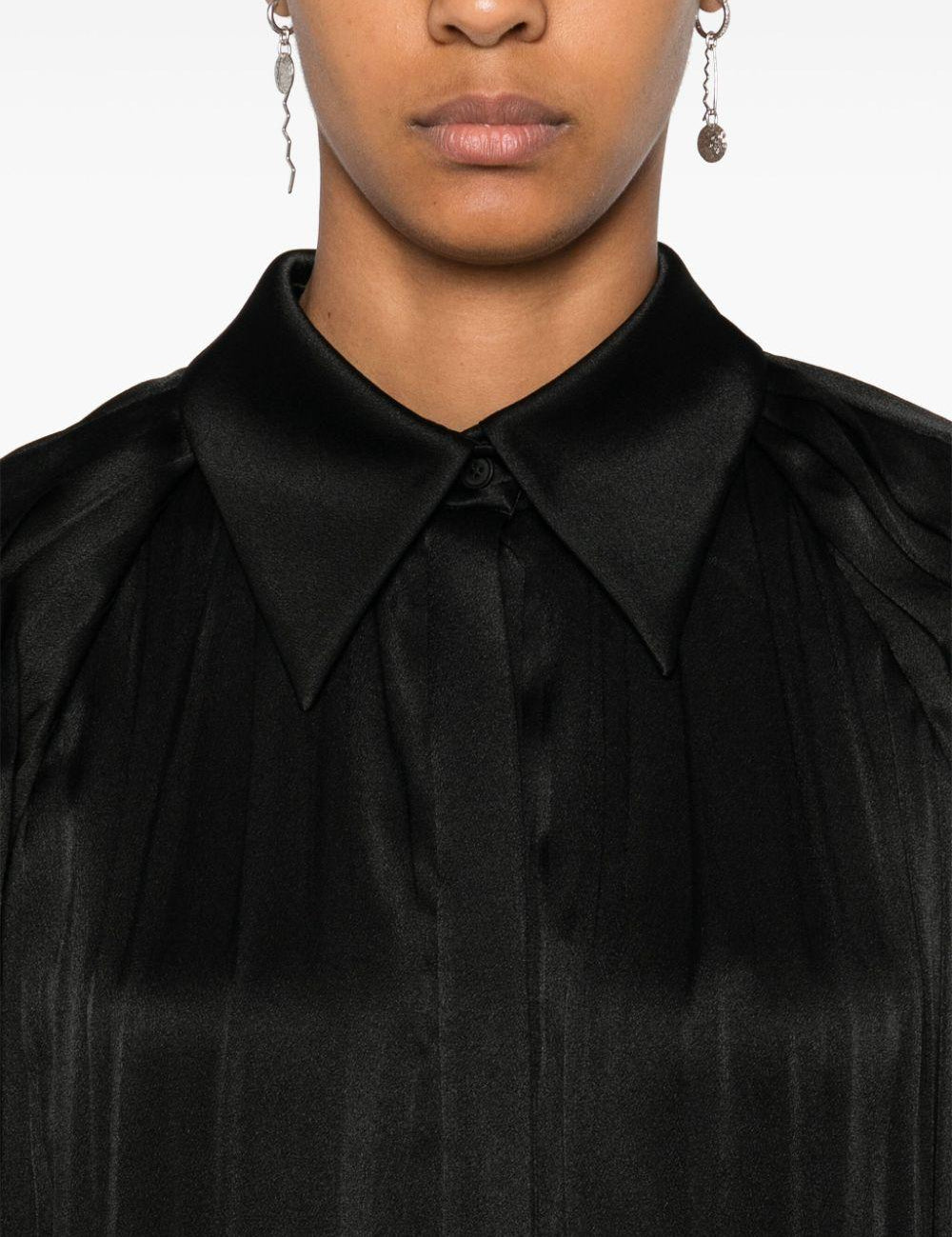 Camicia plissettata in nero Alberta Ferretti - donna 