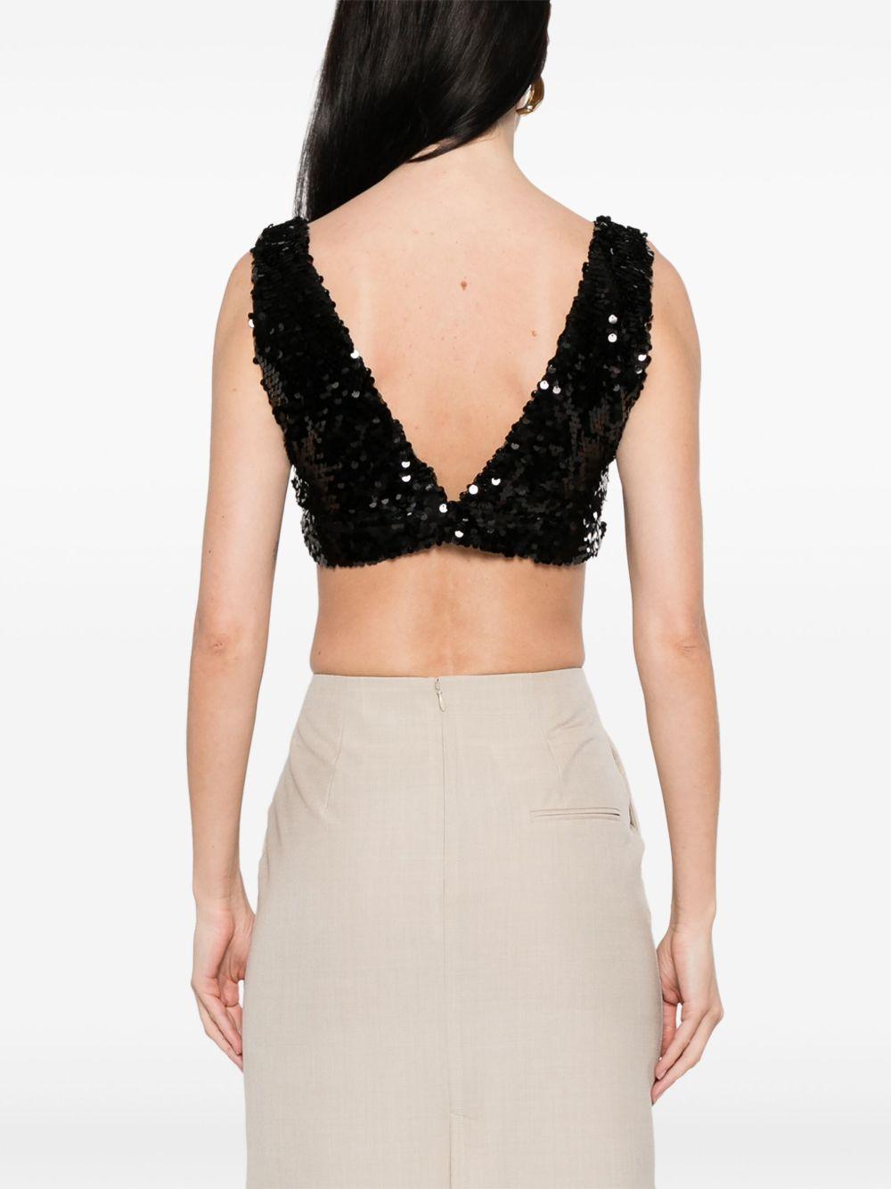 Top con paillettes in nero Philosophy Di Lorenzo Serafini - donna 