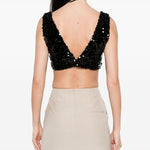 Top con paillettes in nero Philosophy Di Lorenzo Serafini - donna 